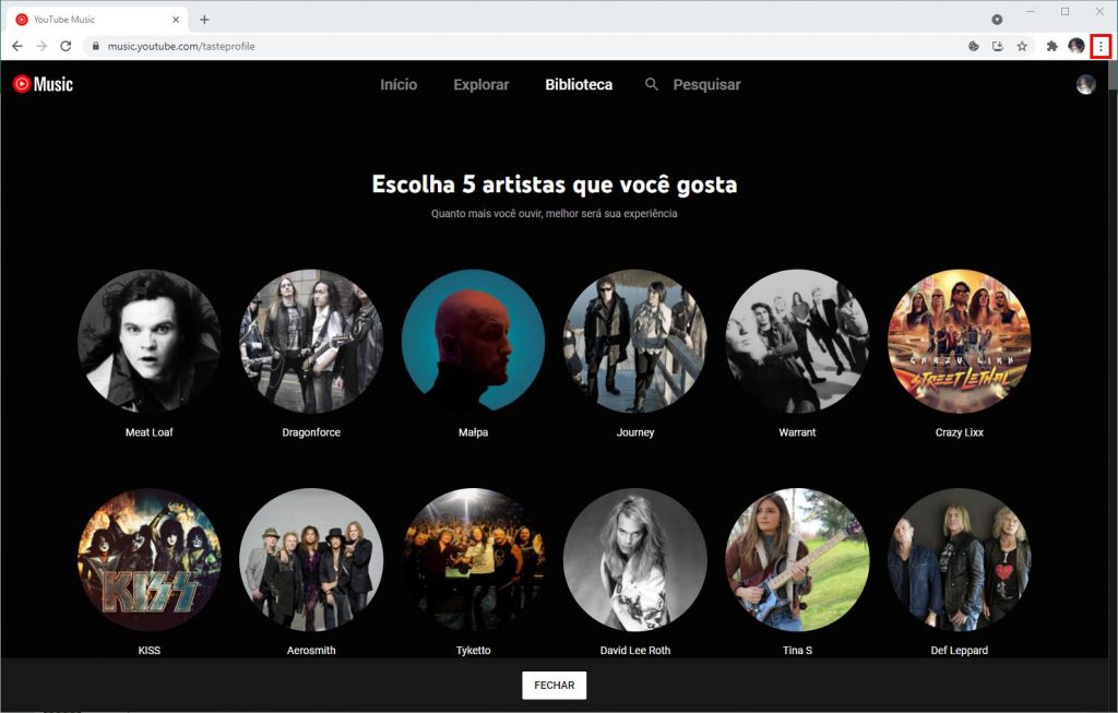 Como instalar o PWA do YouTube Music no PC - Passo 1