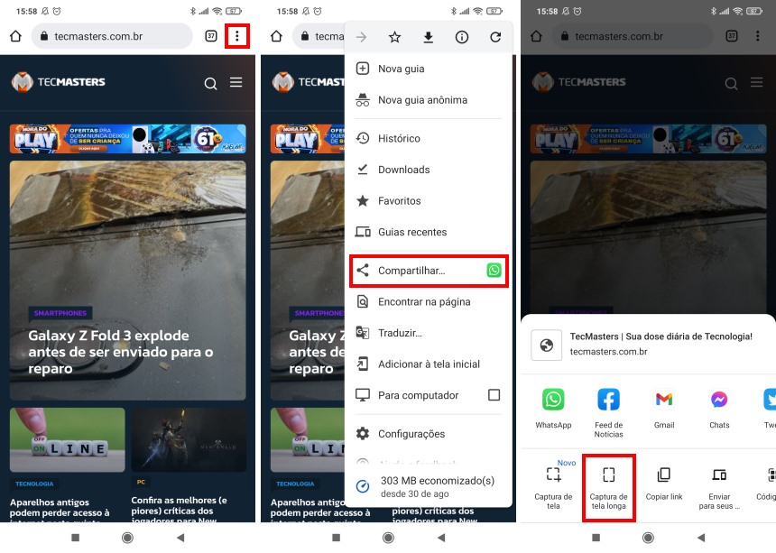 Como tirar capturas de tela longas no Chrome - Passo 4