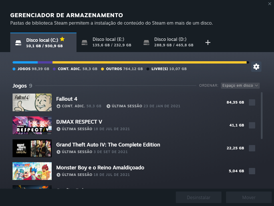 Steam - nova tela de downloads