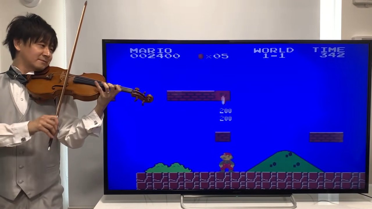 Incrível! Violinista japonês reproduz todos os sons de Super Mario Bros.