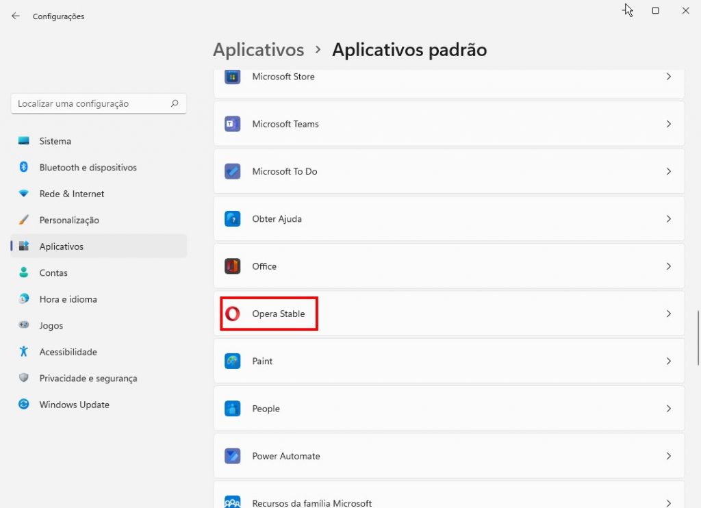 Como mudar o navegador padrão no Windows 11 - Passo 3