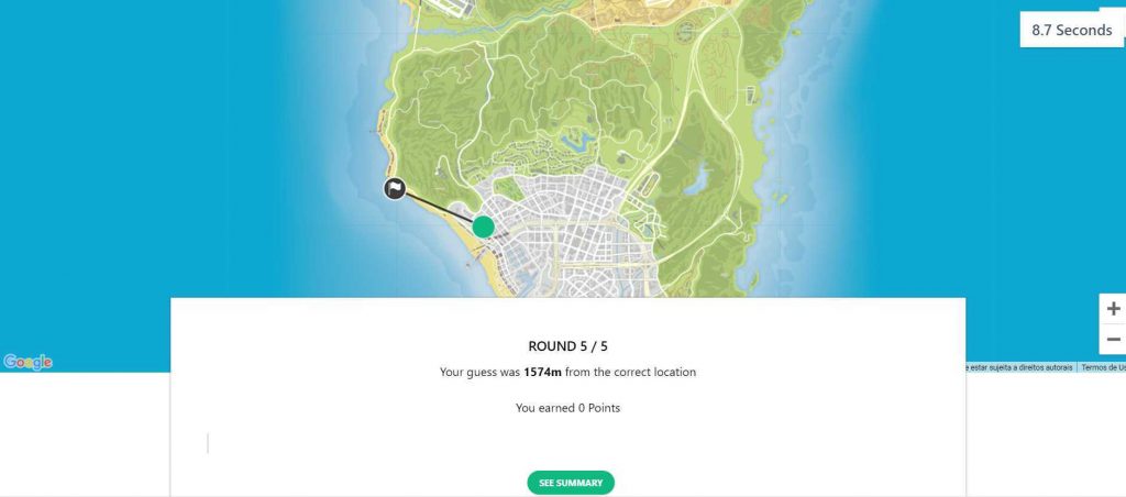 Imagem do jogo de navegador GTA Geo Guesser