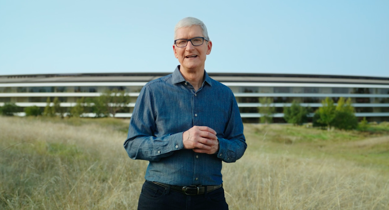 Tim Cook, CEO da Apple, durante o Apple Event 2021