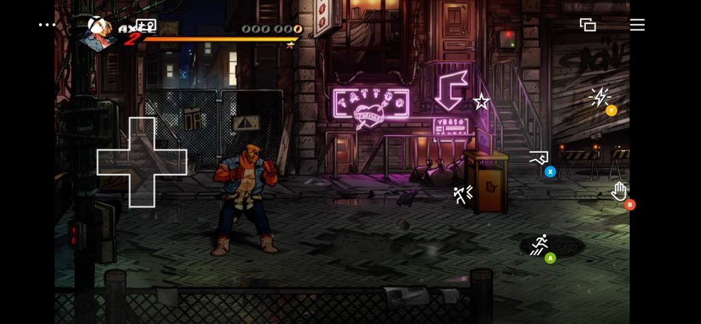 Streets of Rage 4 no celular - Xbox Cloud Gaming