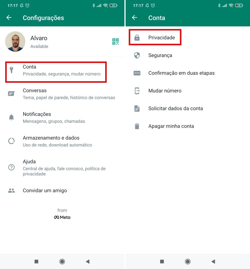 Como ocultar o status visto por último de contatos específicos no WhatsApp - Passo 2