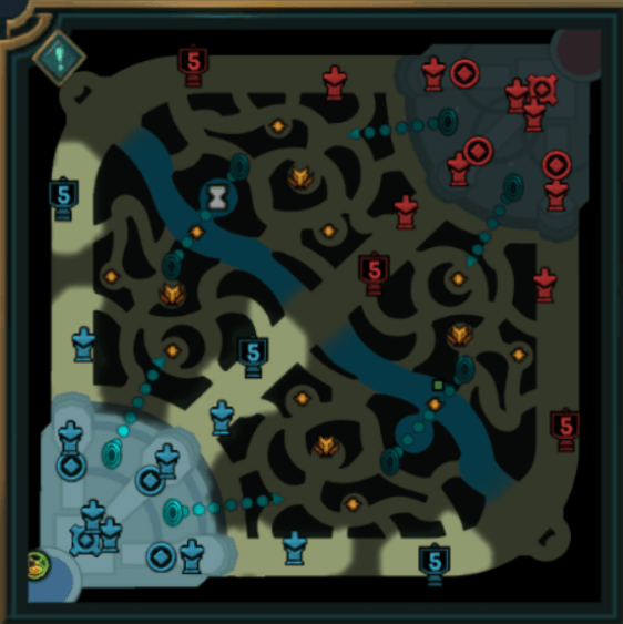 Dragão Hextech - Mapa com portais - League of Legends