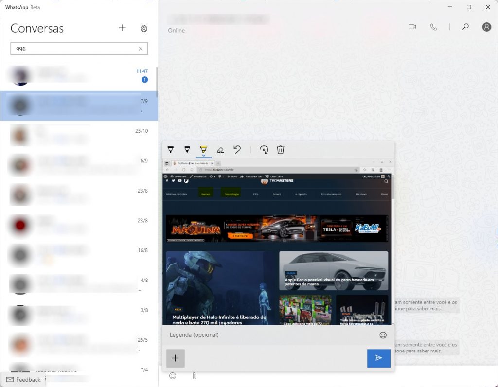 Imagem com desenho - WhatsApp Desktop Beta