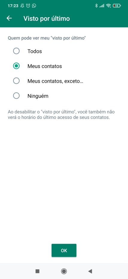 WhatsApp - Nova opção para esconder status visto por último