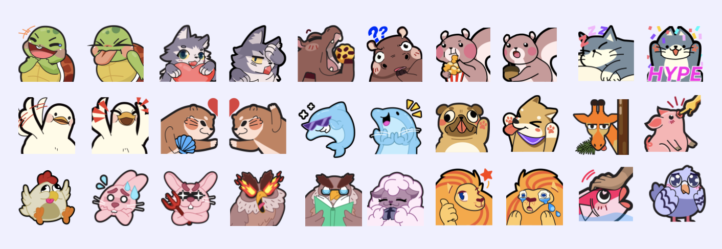 Emojis Animais Twitch