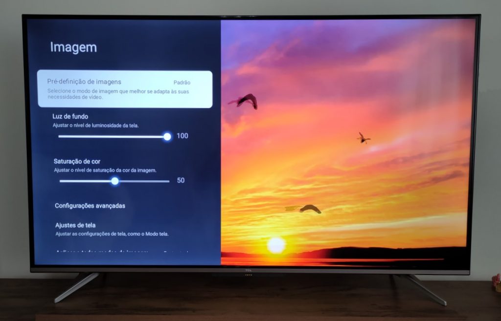 Ajuste da imagem com o Google TV- TCL P725