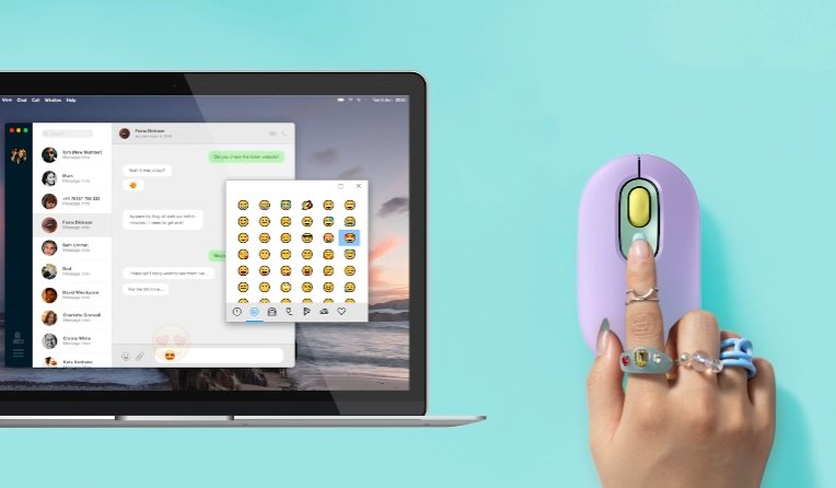 Botão para emojis do Pop Mouse - Logitech