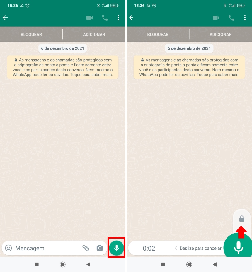 Como escutar suas mensagens do voz do WhatsApp antes de enviá-las - Passo 1