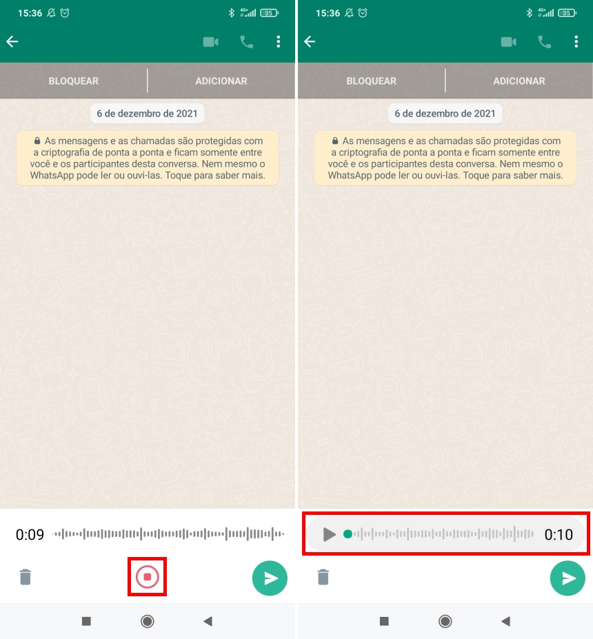 Como escutar suas mensagens do voz do WhatsApp antes de enviá-las - Passo 2