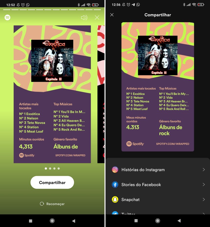 Como fazer sua Retrospectiva de 2021 do Spotify - Passo 3