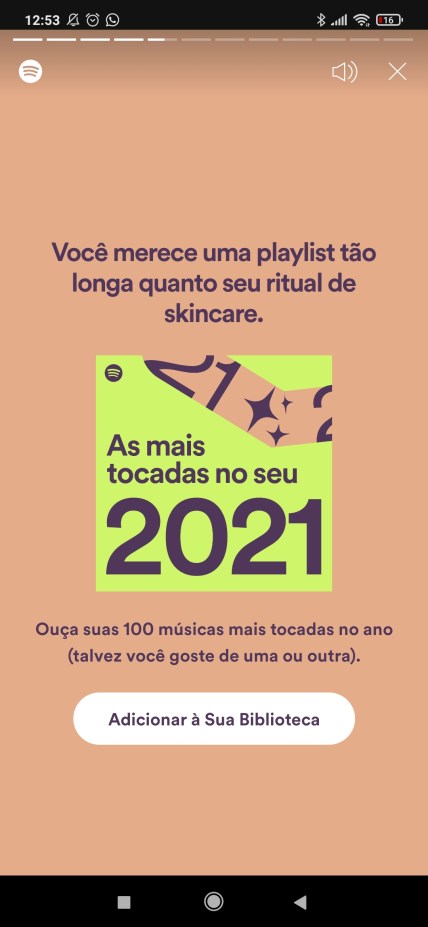 Como fazer sua Retrospectiva de 2021 do Spotify - Passo 4