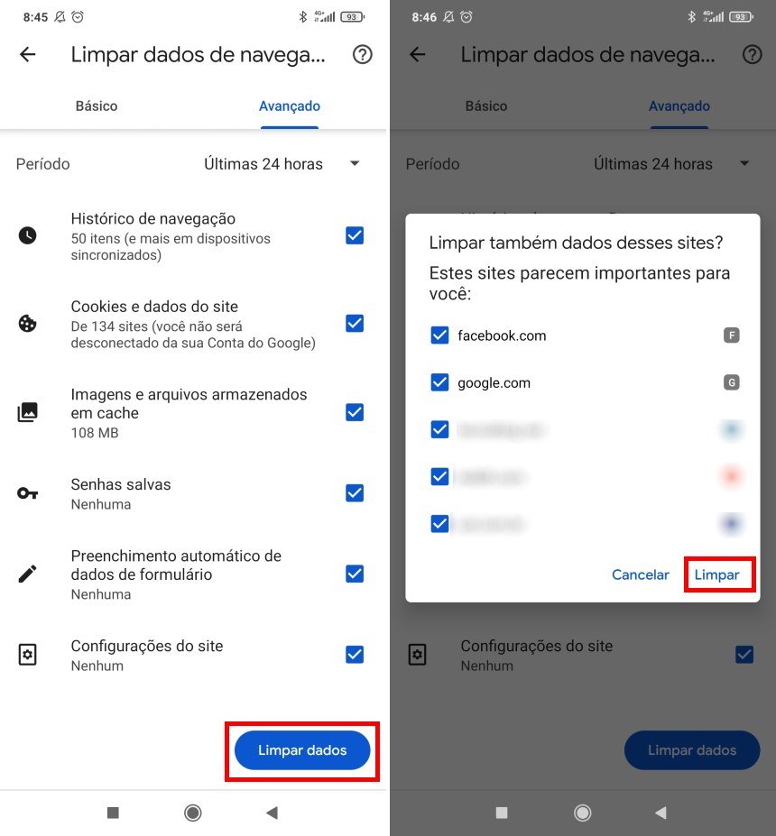 Como limpar os dados de navegação no Chrome - Passo 3