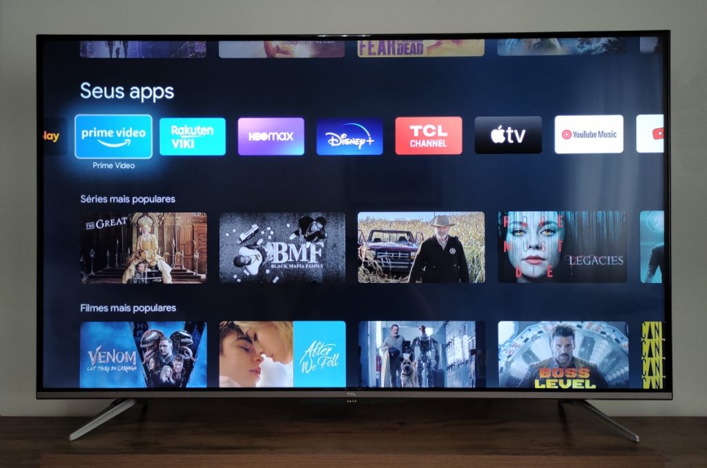 Interface principal do Google TV- TCL P725