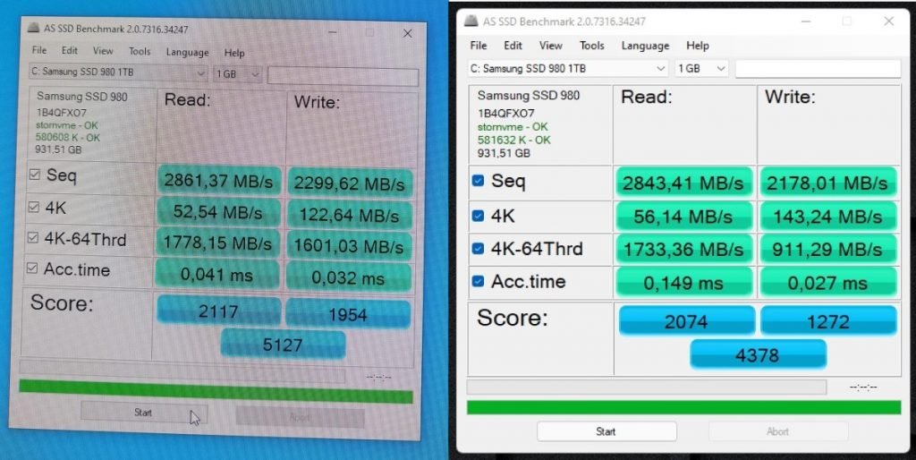 Teste de benchmarking de SSD - Windows 10 vs Windows 11