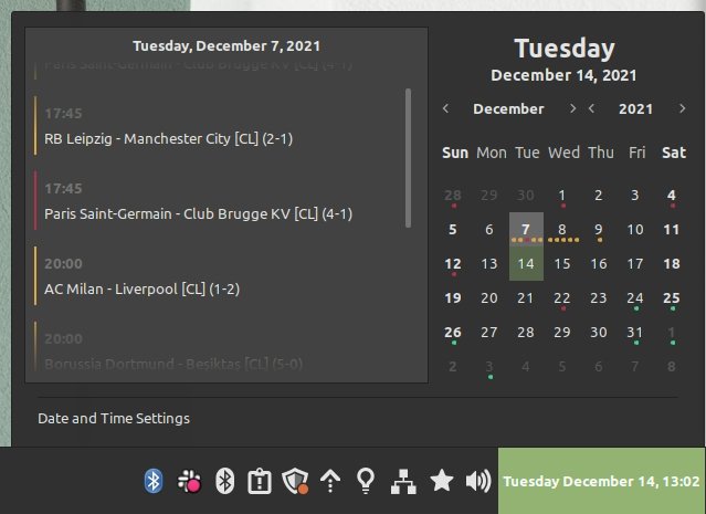 Linux Mint - Calendar Applet