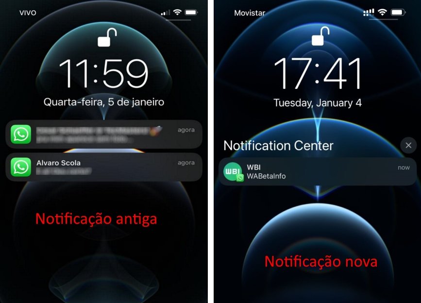 Nova notificação do WhatsApp no iOS