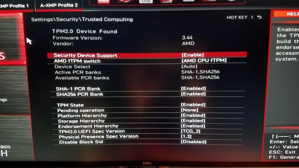 fTPM - BIOS