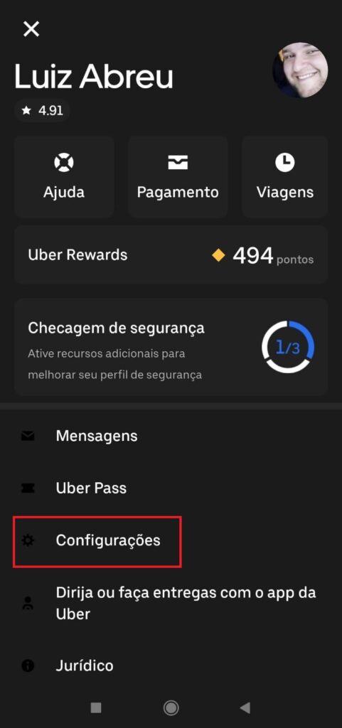 Aplicativo Uber