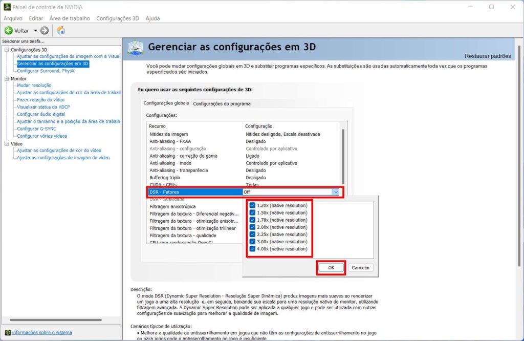 Como ativar o DSR em placas Nvidia - Passo 3