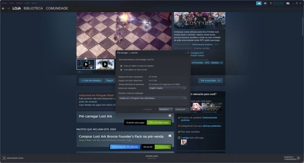 Como fazer o pre-load do Lost Ark - Passo 3