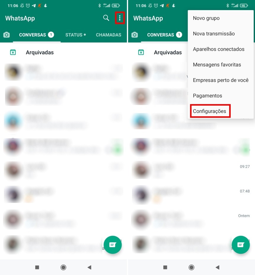 Como não exibir sua foto nas notificações do WhatsApp - Passo 1