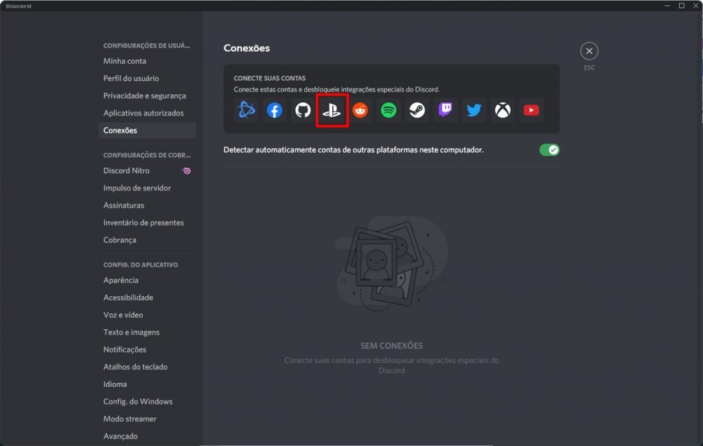 Como vincular a conta do PlayStation ao Discord - Passo 3