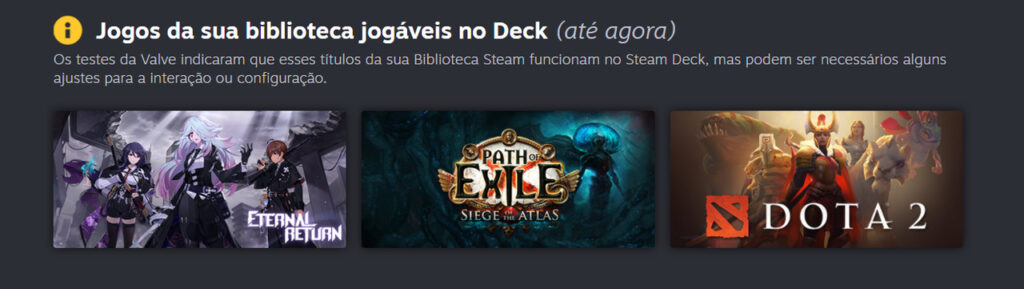 Steam Deck jogos elegíveis