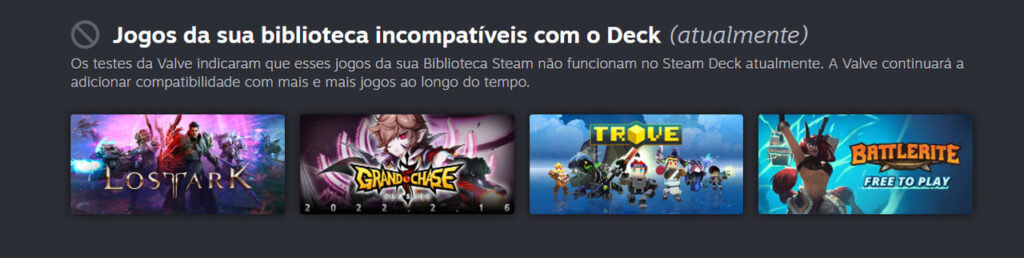 Steam Deck jogos elegíveis