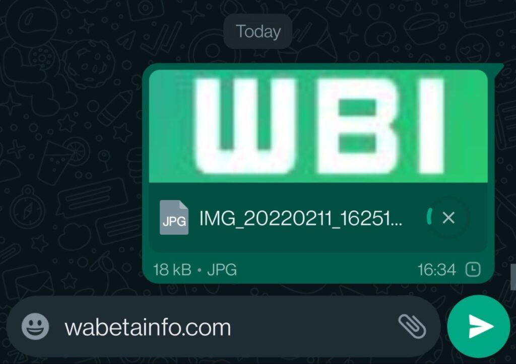 WhatsApp - pré-visualização de imagem enviada como documento