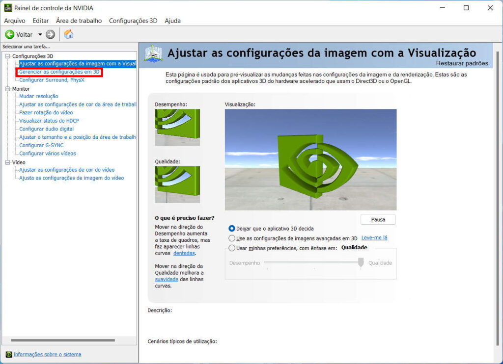 Como ativar o dimensionamento de imagem da NVIDIA - Passo 2