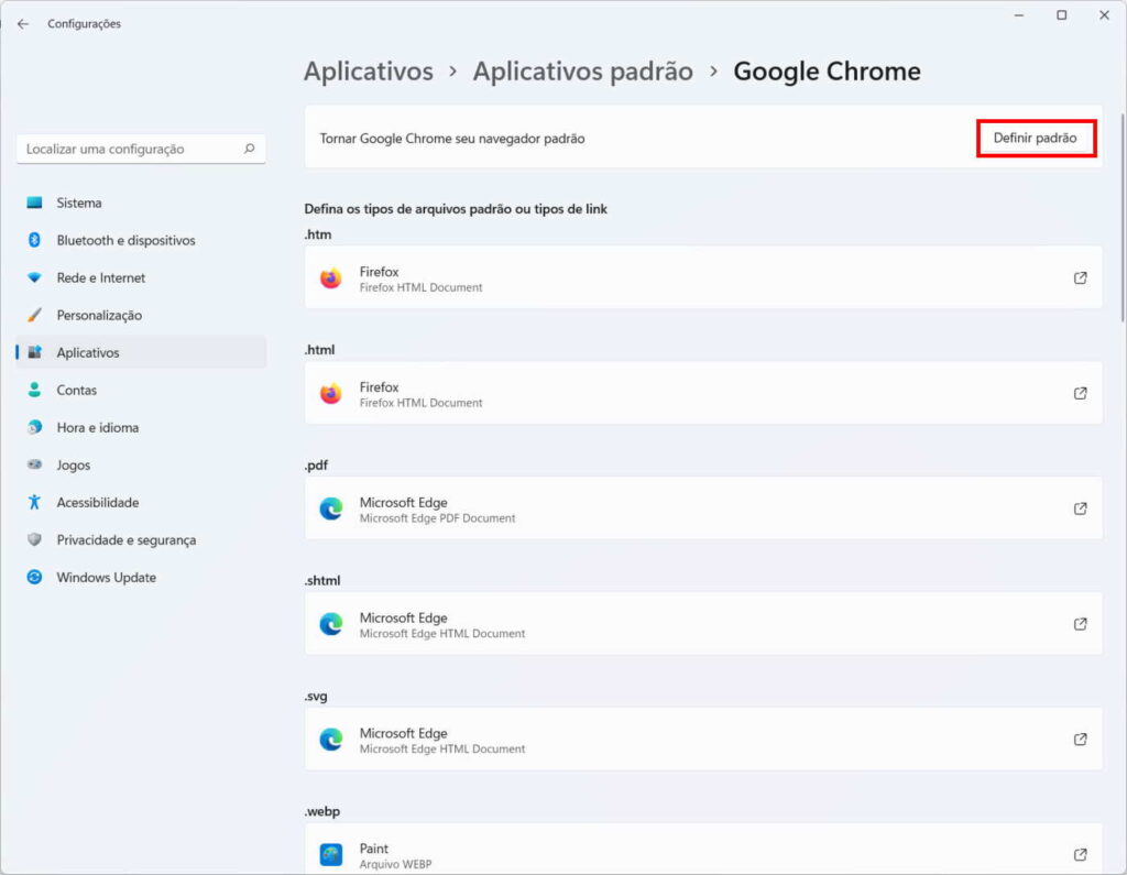 Como mudar o navegador padrão no Windows 11 - Passo 4
