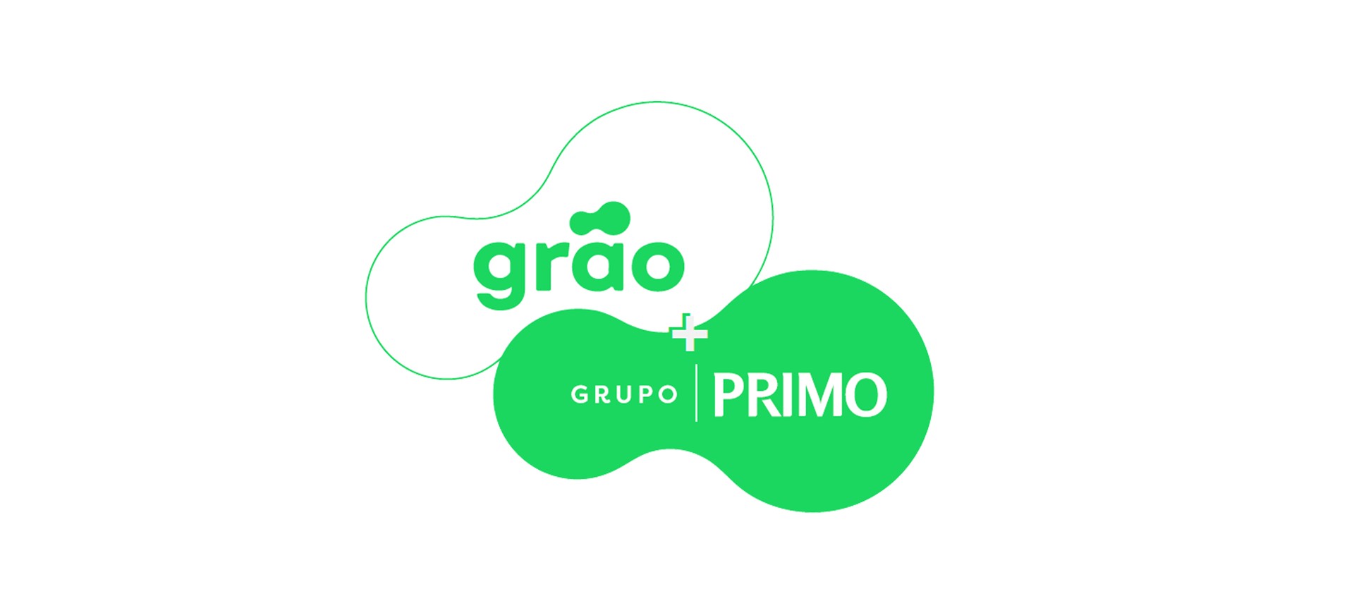 Logo de duas empresas, Grupo Primo e da fintech Grão, ambas de finanças