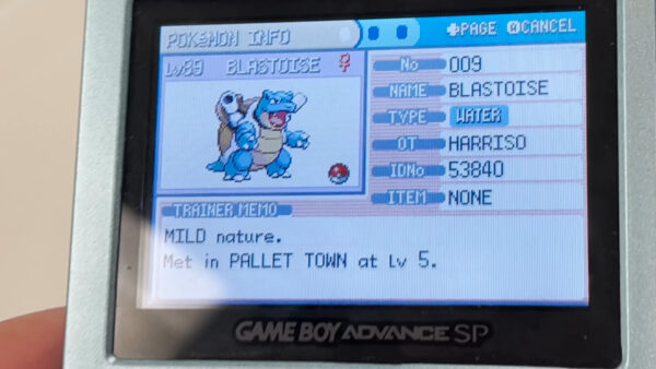 Blastoise em Pokémon LeafGreen