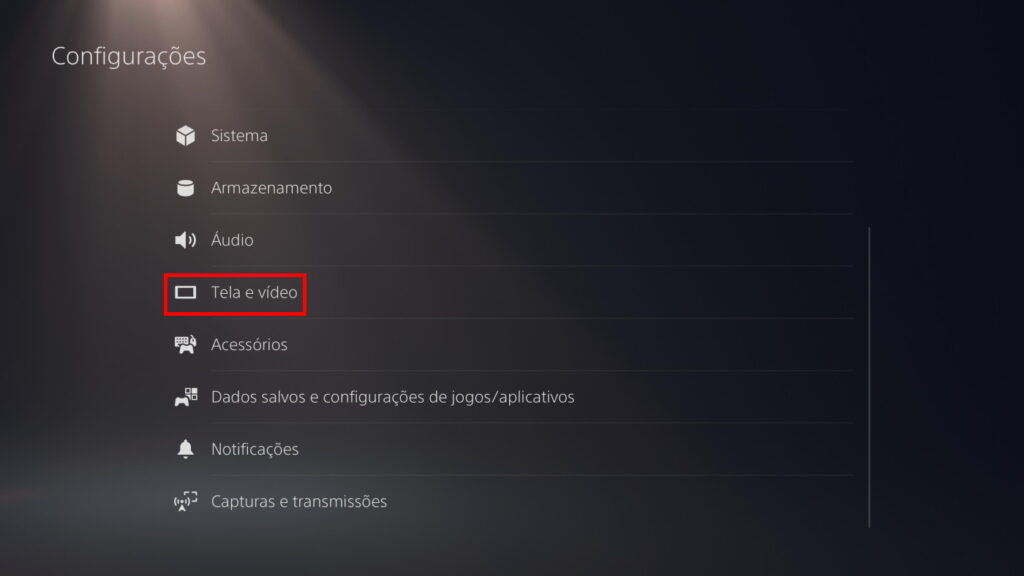 Como ativar a taxa de atualização variável no PlayStation 5 - Passo 2