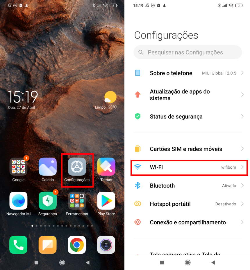 Como descobrir o IP do roteador (Android) - Passo 1