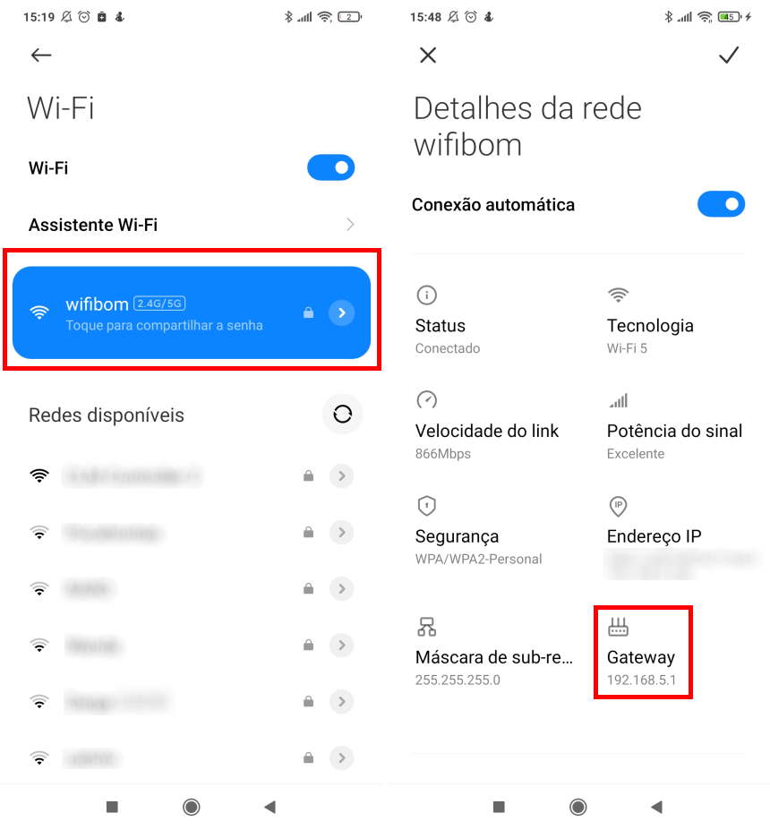 Como descobrir o IP do roteador (Android) - Passo 2