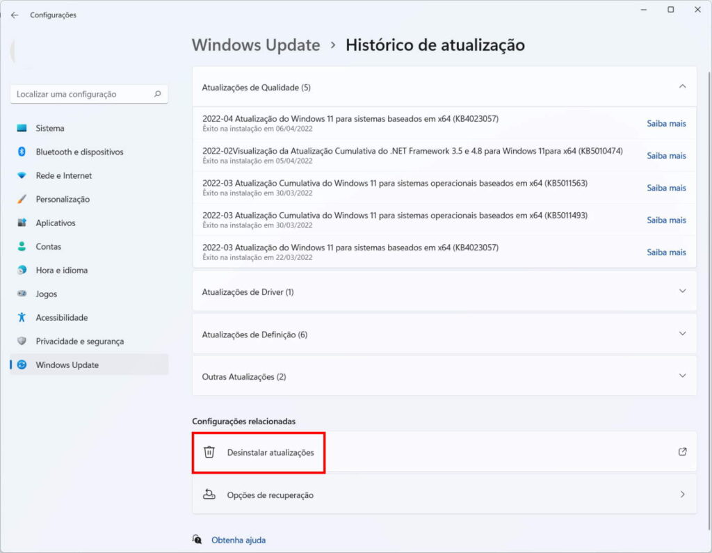 Como resolver o erro dos navegadores causado pela atualização do Windows - passo 3