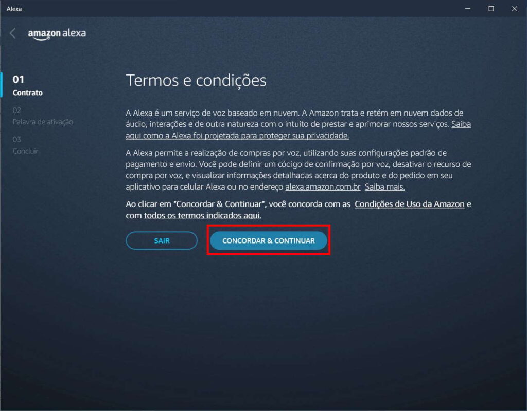 Como usar a Alexa no PC - Passo 5