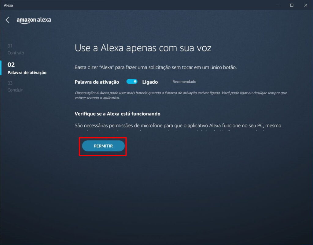 Como usar a Alexa no PC - Passo 6