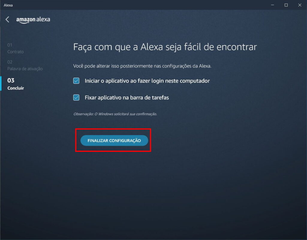 Como usar a Alexa no PC - Passo 7