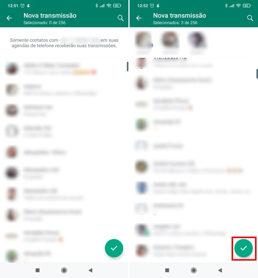 Como usar a lista de transmissão do WhatsApp - Passo 2