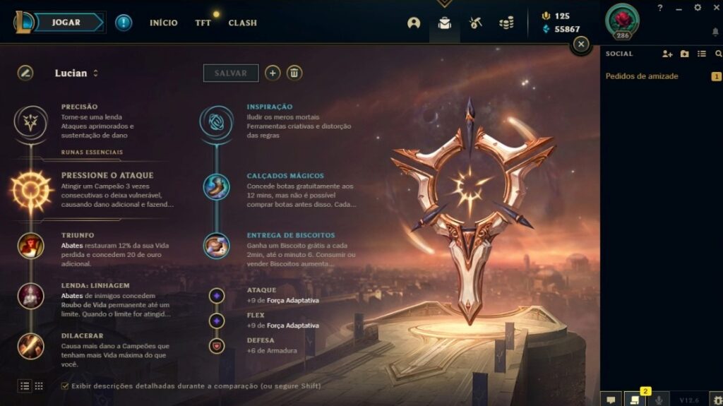 Runa Lucian, campeão do League of Legends