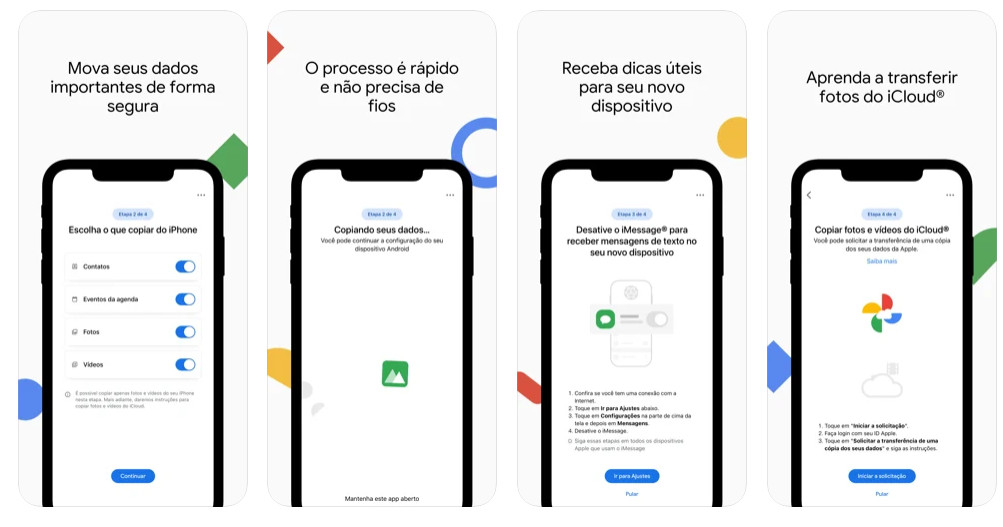 Mudar para o Android - Aplicativo do Google