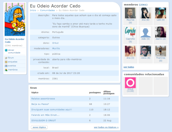 Orkut, uma das redes sociais antigas dos anos 2000