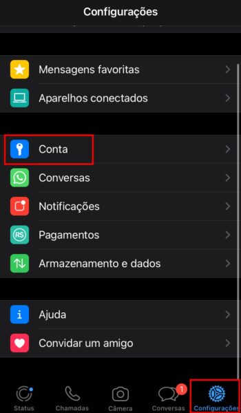 Captura de tela para bloquear contato no WhatsApp