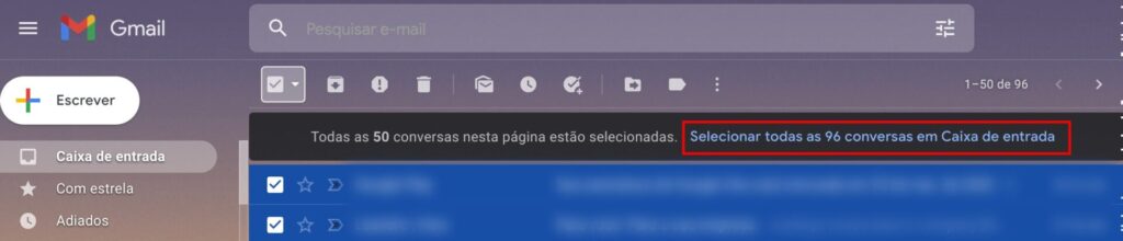 Como excluir um ou mais e-mails no Gmail